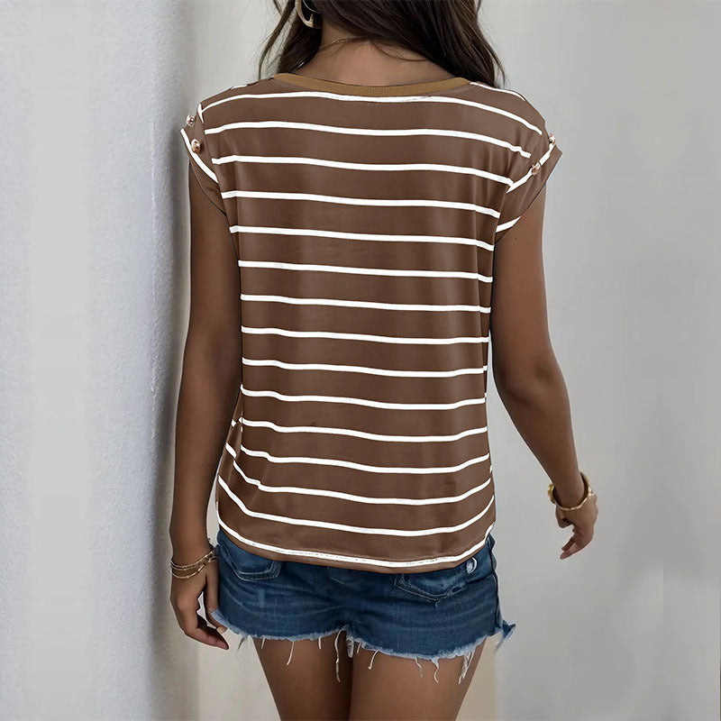 Glowwom sleeveless striped t-shirt