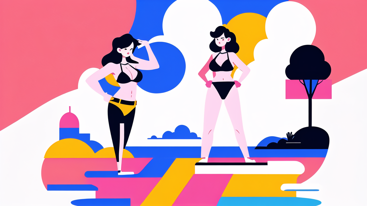 Fashionable two-piece high-waisted sexy bikini