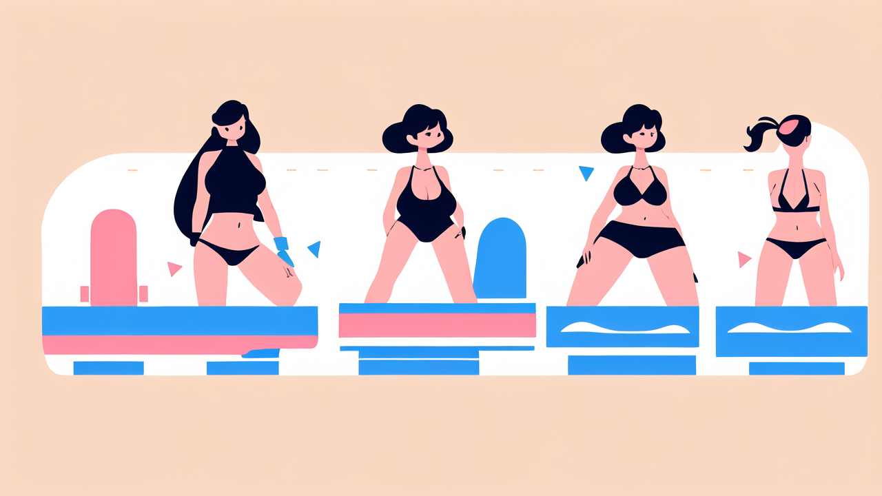 open back three point swimsuit