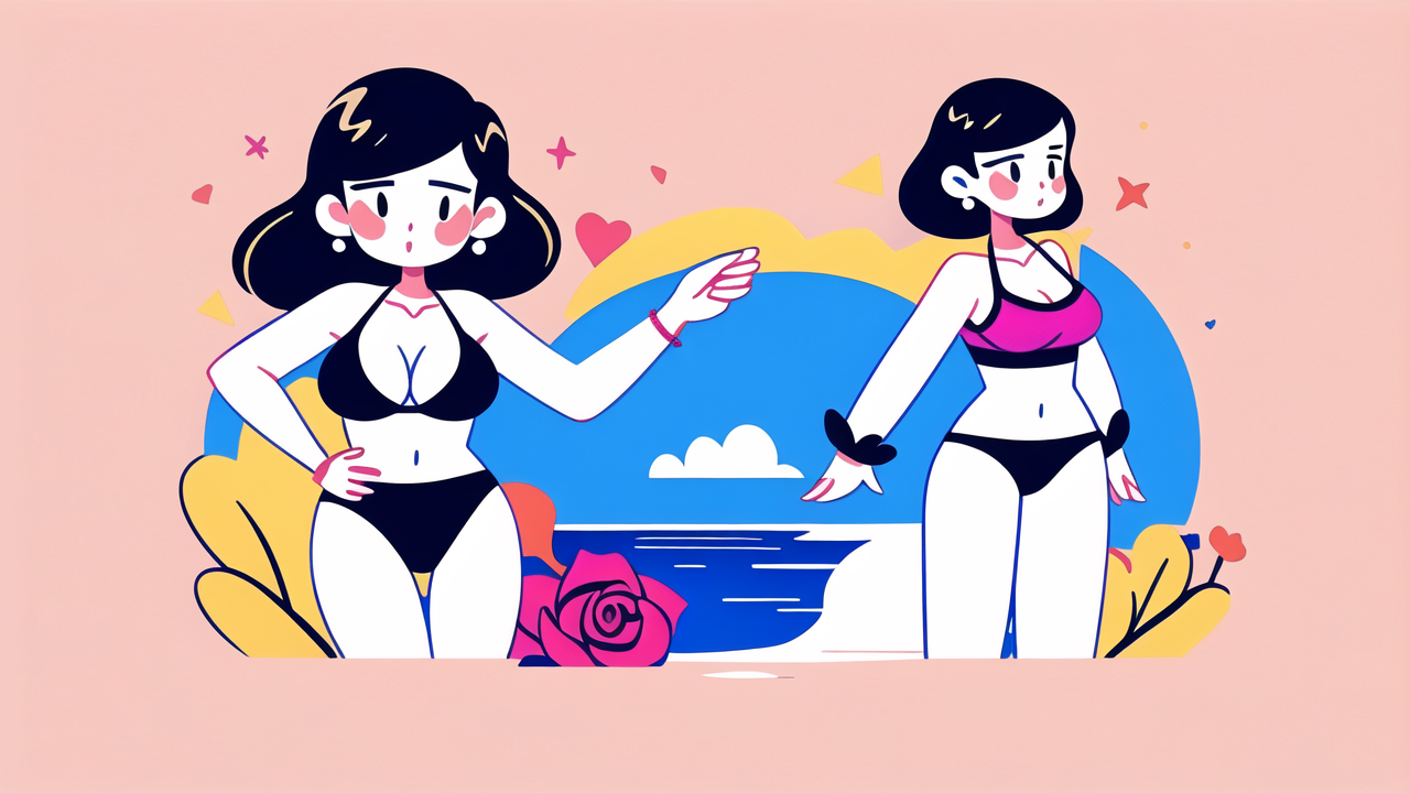 Glowwom rose patch bikini
