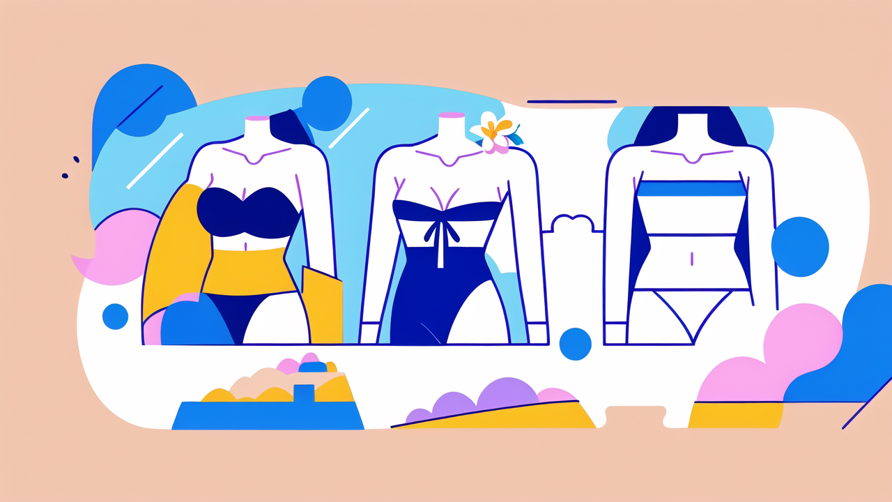 Strapless sexy three-dimensional flower swimsuit