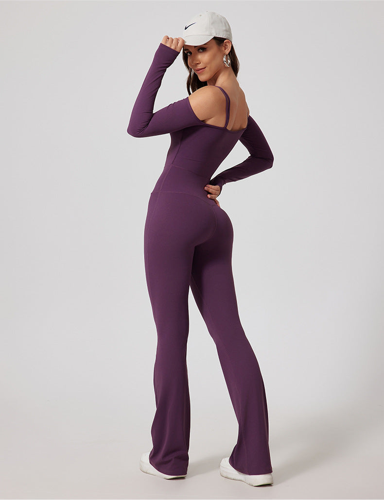 Glowwom long sleeve flared jumpsuit