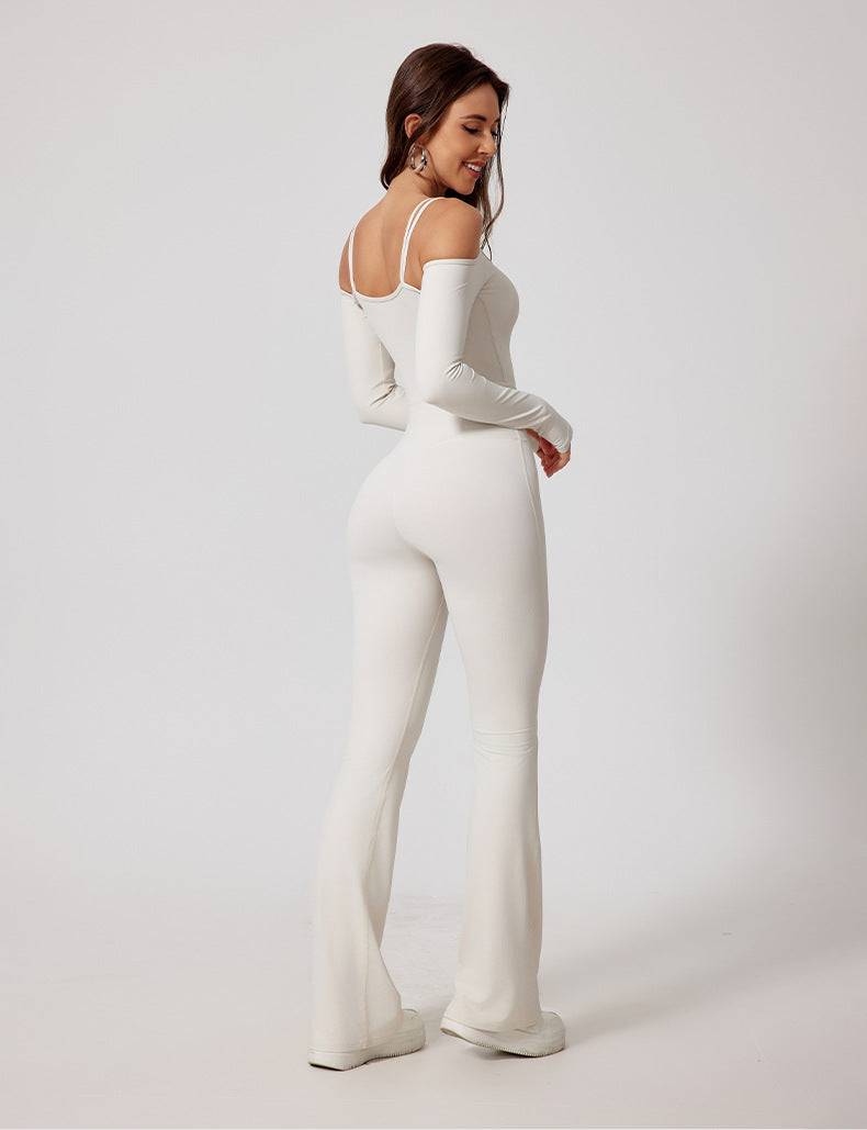 Glowwom long sleeve flared jumpsuit