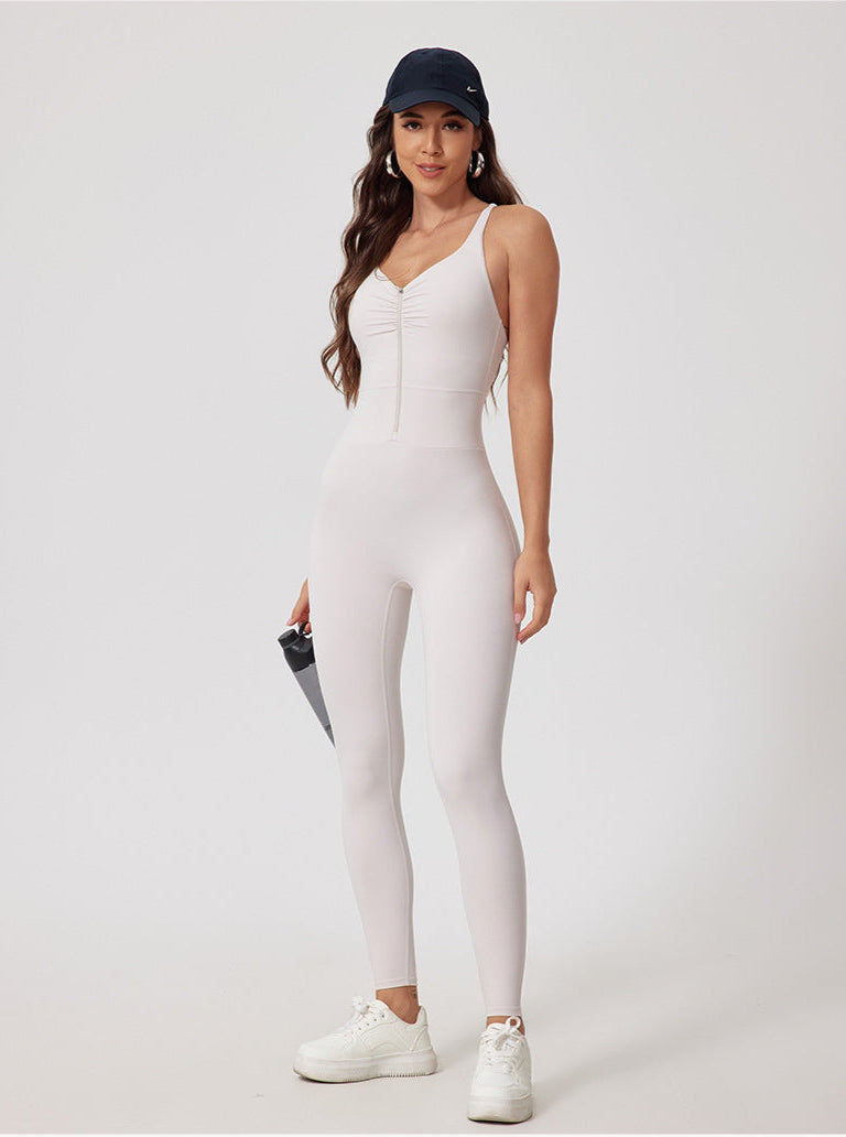 Glowwom Zip-Up Sleeveless Sport Jumpsuit