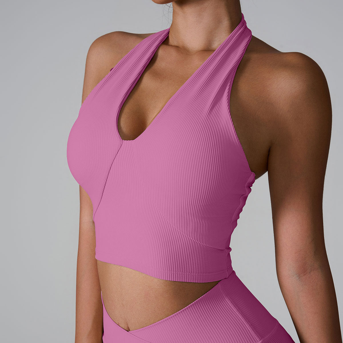 Glowwom Sleeveless Halter Sports Bra