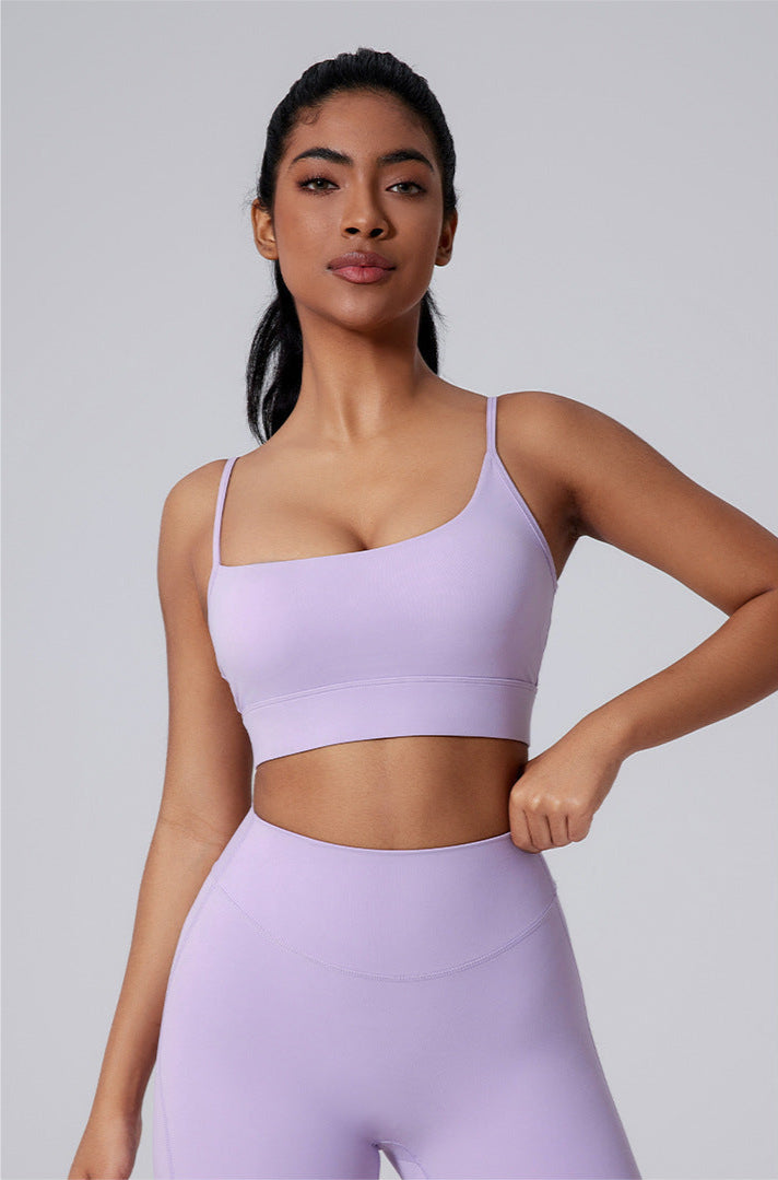 Glowwom Asymmetrical Backless Sports Bra