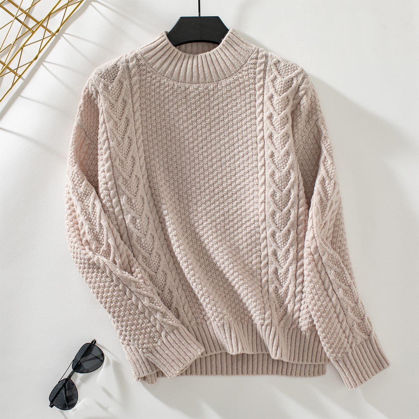 Chunky Knit Crewneck Long Sleeve Sweater