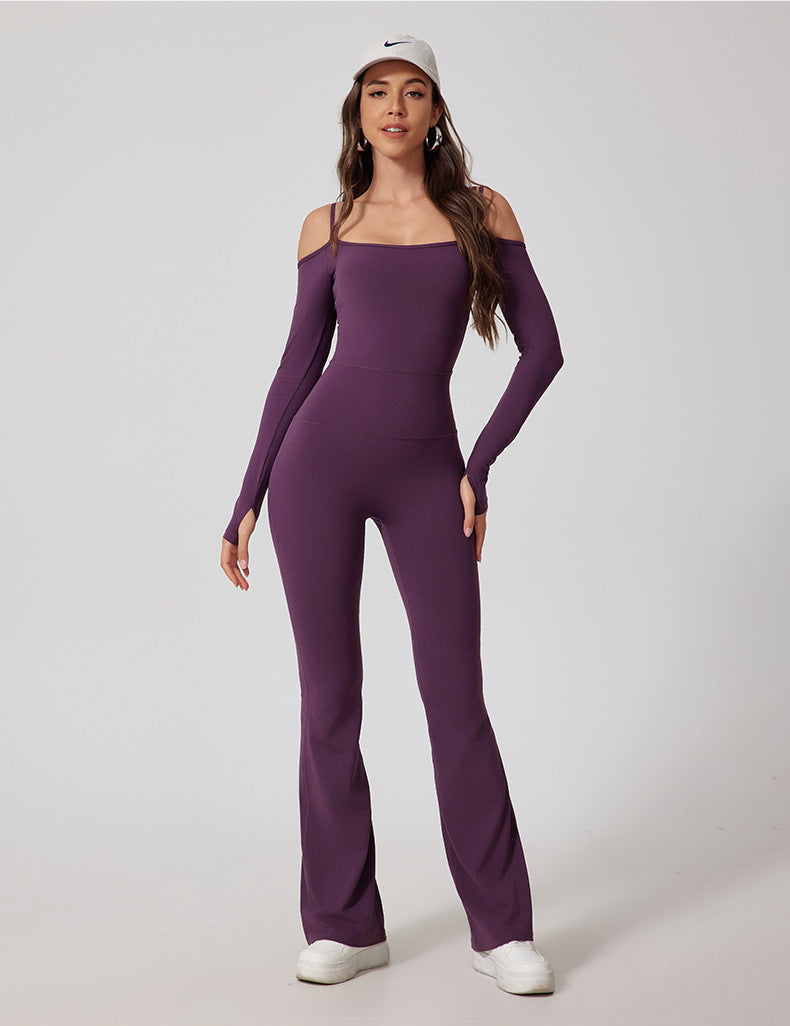 Glowwom long sleeve flared jumpsuit