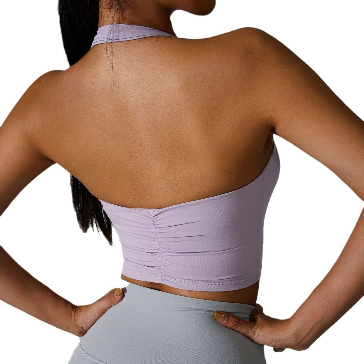 Glowwom Halter Back Fold Elegant Yoga Tank