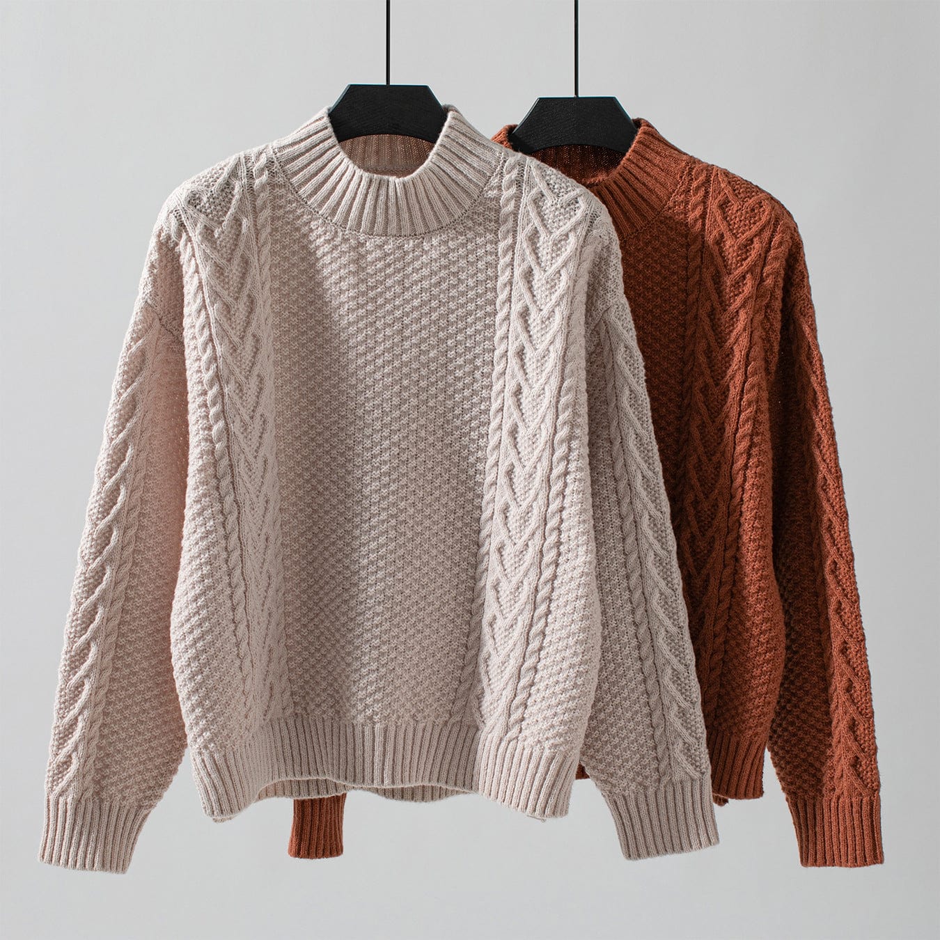 Chunky Knit Crewneck Long Sleeve Sweater