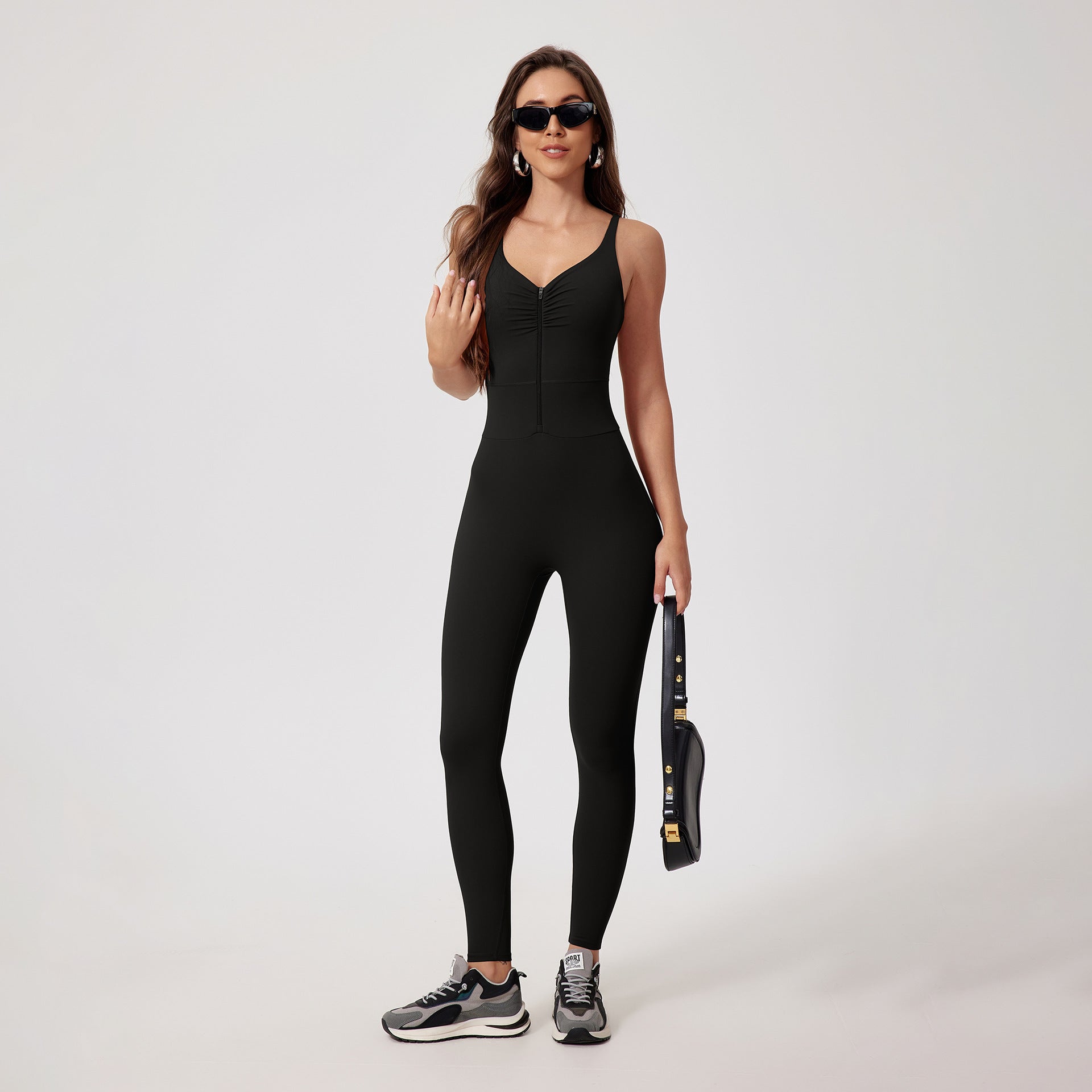 Glowwom Zip-Up Sleeveless Sport Jumpsuit