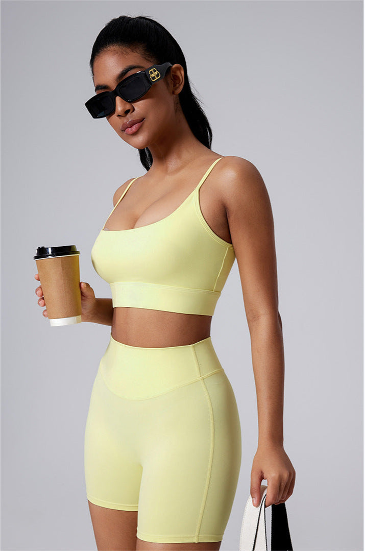 Glowwom Asymmetrical Backless Sports Bra