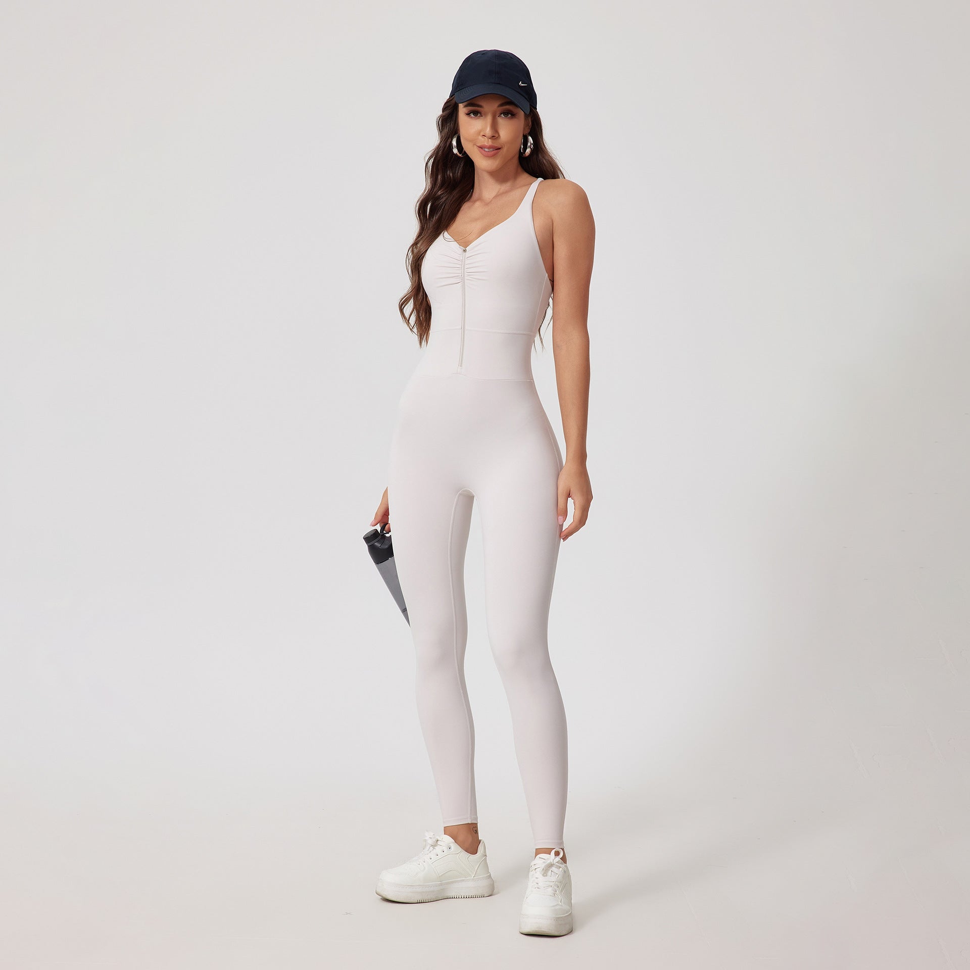 Glowwom Zip-Up Sleeveless Sport Jumpsuit