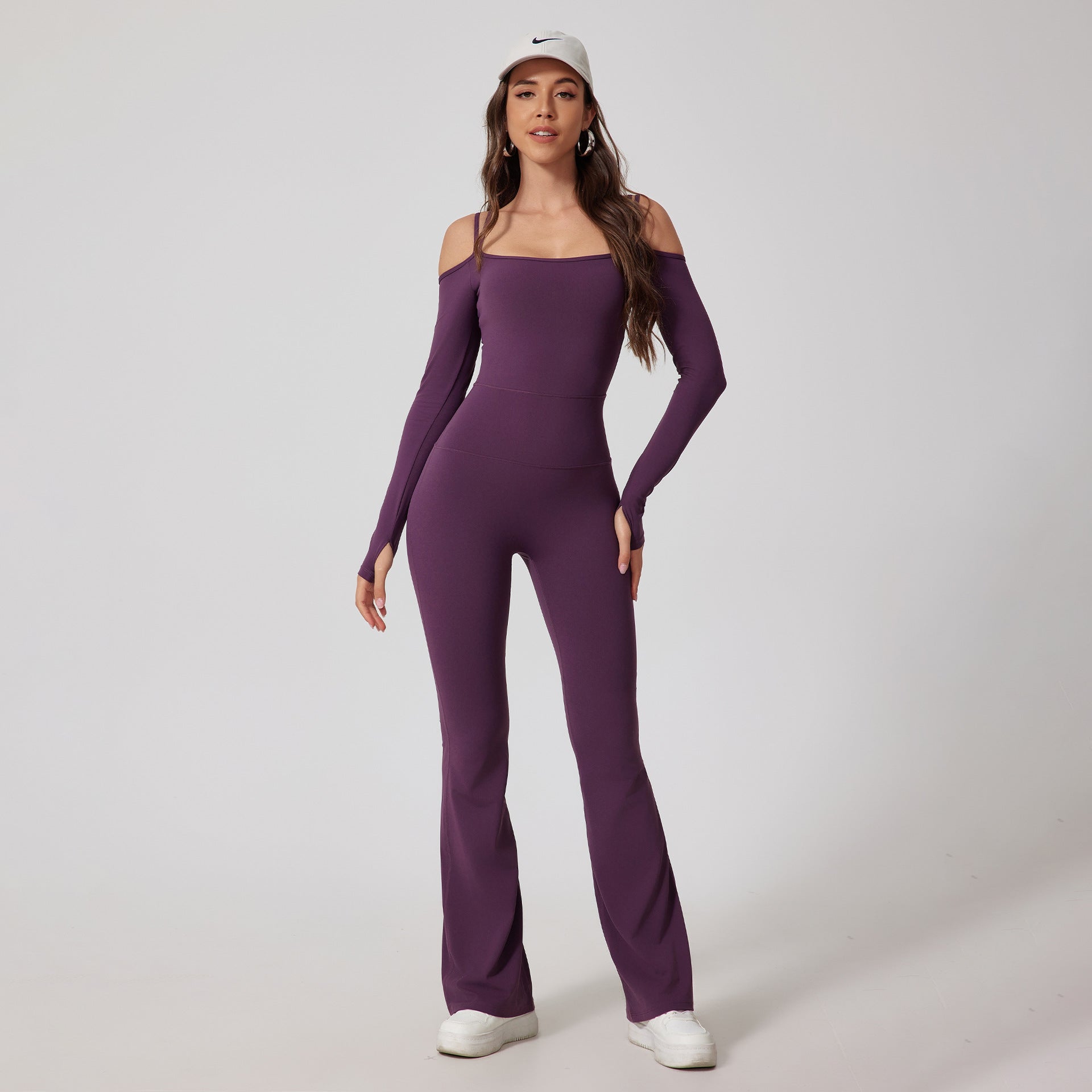 Glowwom long sleeve flared jumpsuit