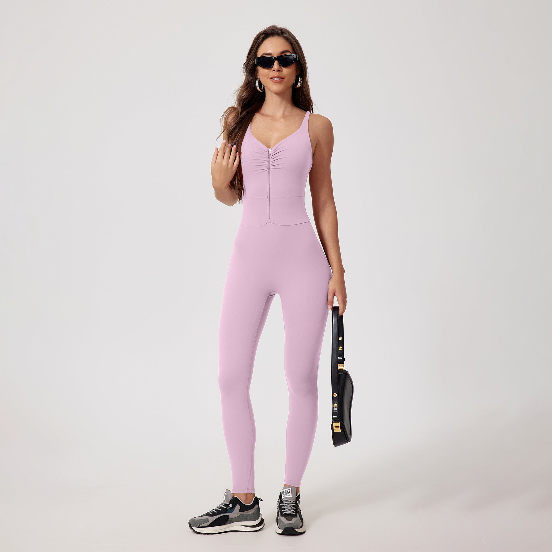 Glowwom Zip-Up Sleeveless Sport Jumpsuit