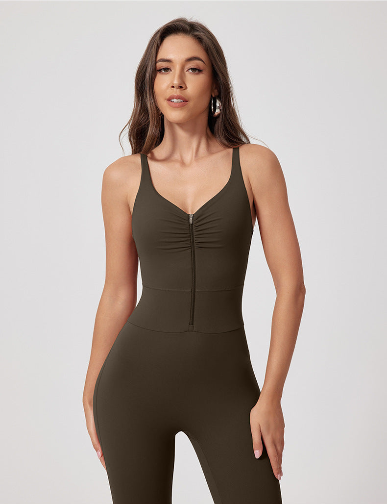 Glowwom Zip-Up Sleeveless Sport Jumpsuit