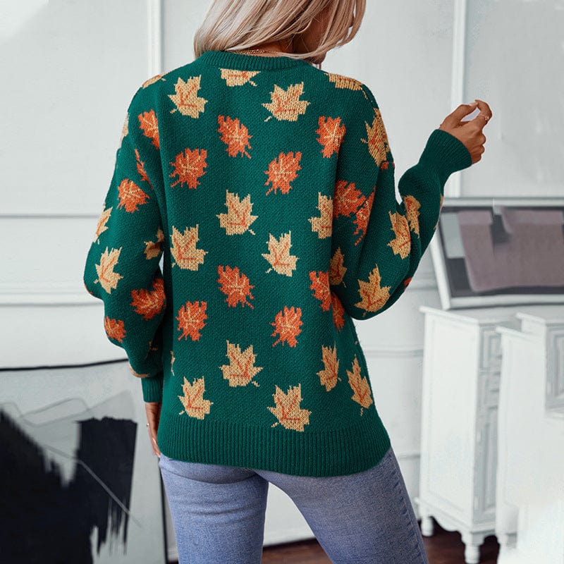 Glowwom Maple Leaf Knit Sweater