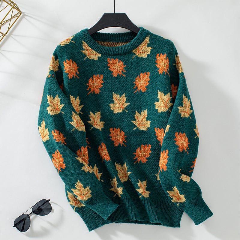 Glowwom Maple Leaf Knit Sweater