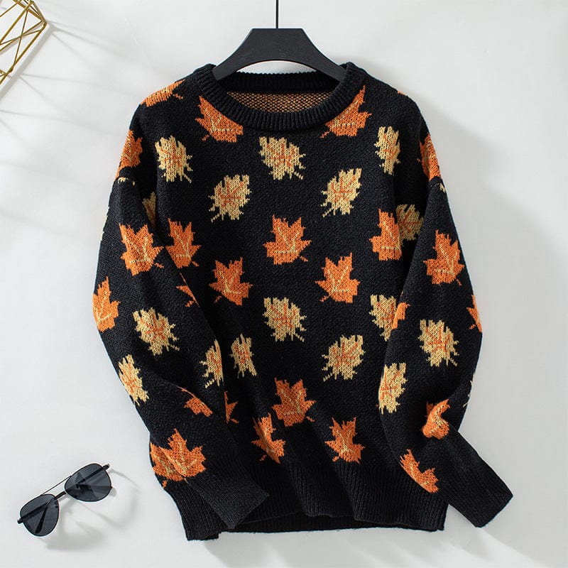 Glowwom Maple Leaf Knit Sweater