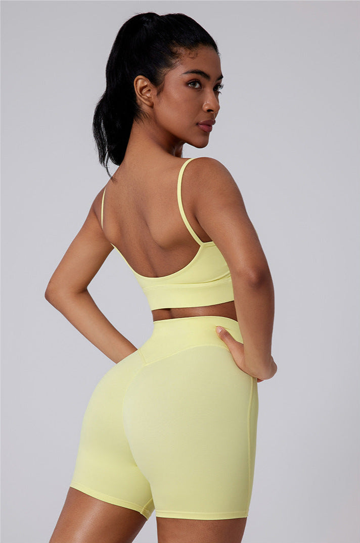 Glowwom Asymmetrical Backless Sports Bra