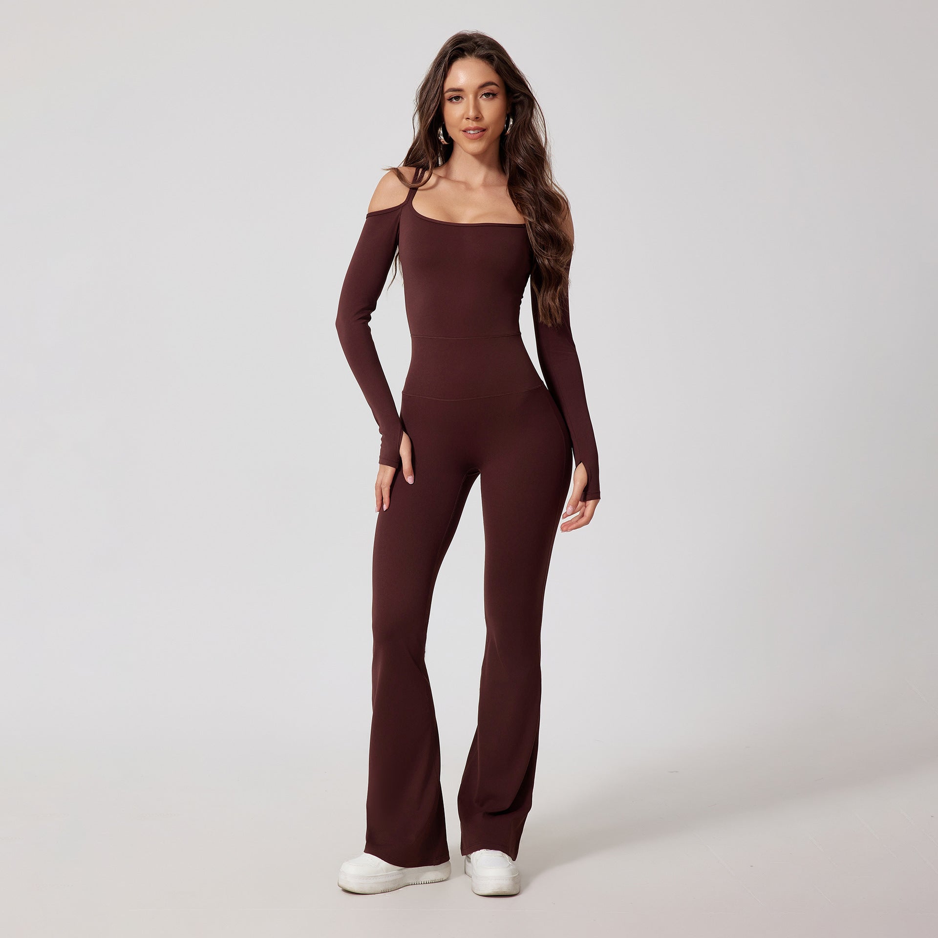 Glowwom long sleeve flared jumpsuit