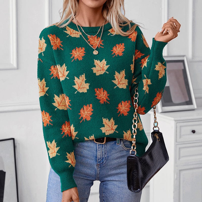 Glowwom Maple Leaf Knit Sweater