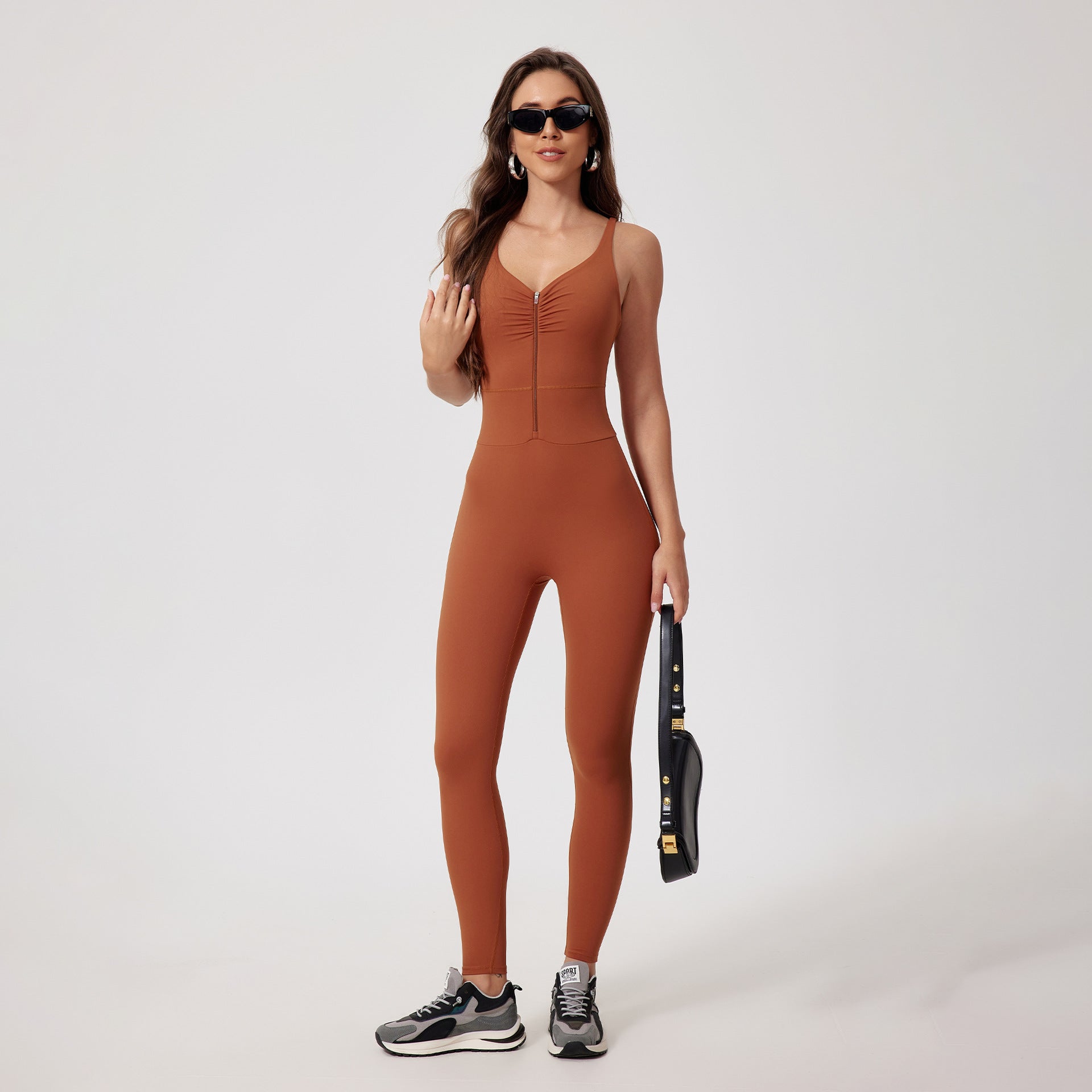 Glowwom Zip-Up Sleeveless Sport Jumpsuit