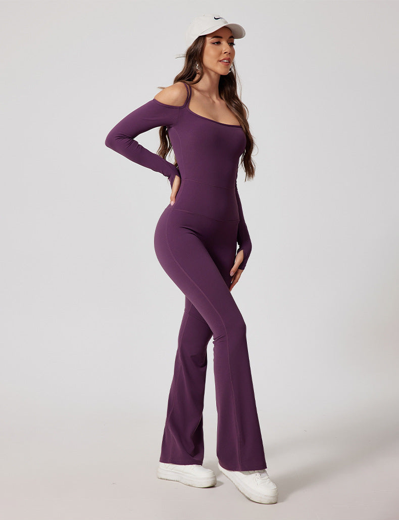 Glowwom long sleeve flared jumpsuit