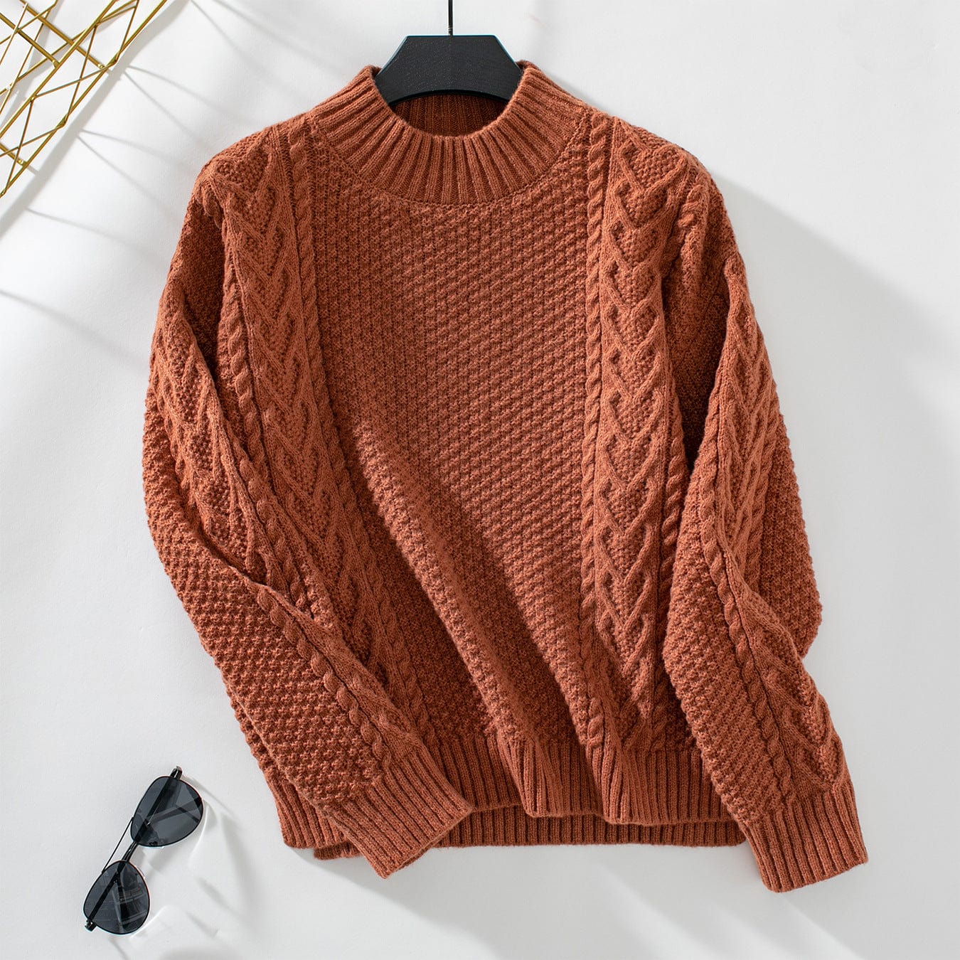 Chunky Knit Crewneck Long Sleeve Sweater