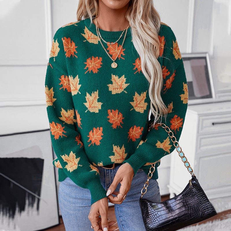 Glowwom Maple Leaf Knit Sweater